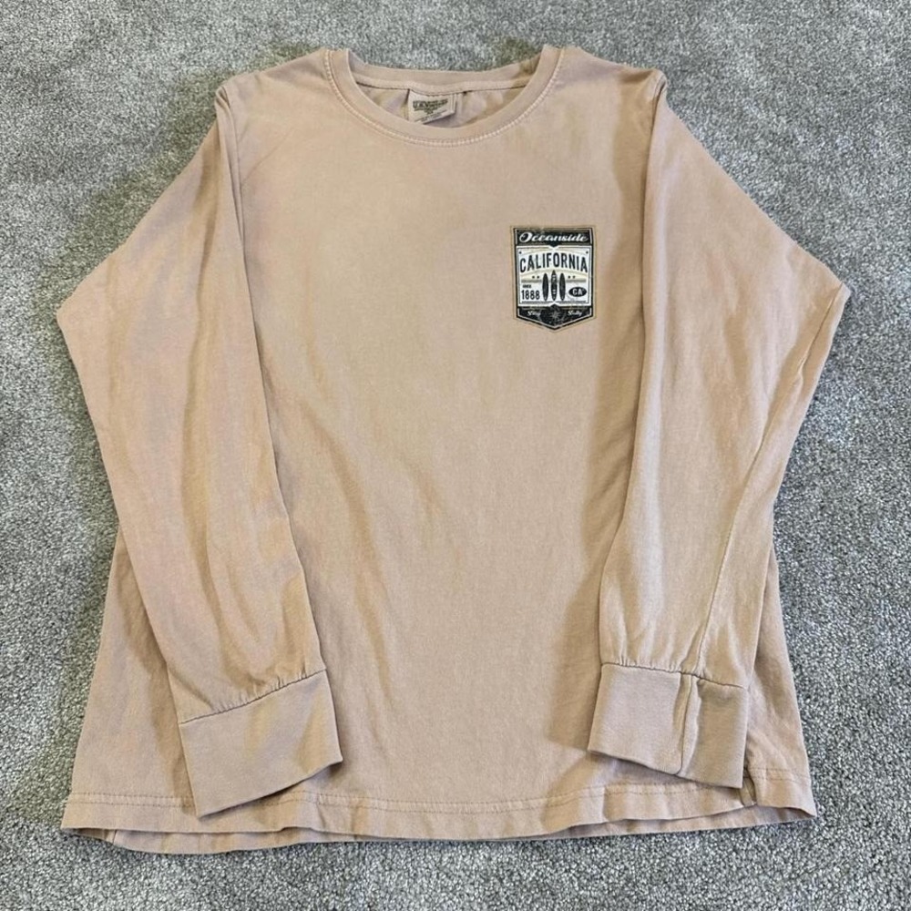 Vintage U.S. Oceanside California Long Sleeve Surf T-Shirt Medium Coastal Tee